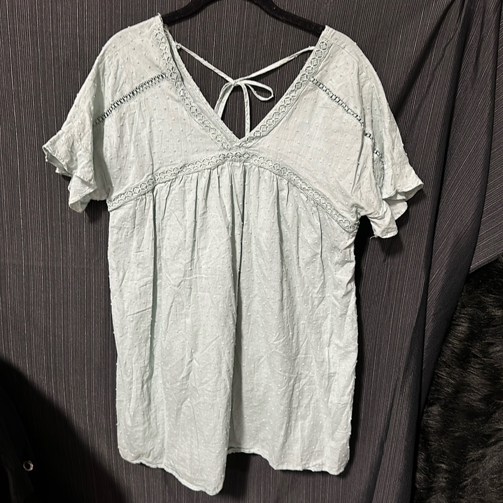 Paisley Kate Brand: Sage green baby doll‎ style top / size M / H-102
